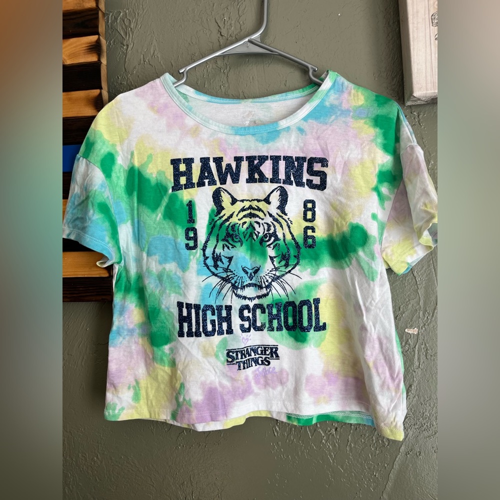 Stranger Things X Justice Tie Dye Boxy Crop Tee